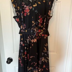 City Chic Pink and Orange Sleeveless V-Neck Midi Sundress